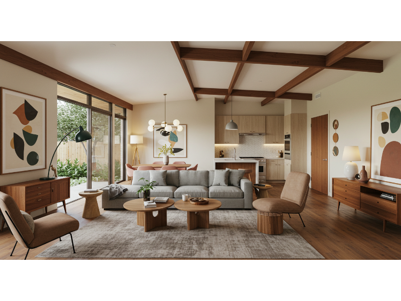 60-70s retro living room
