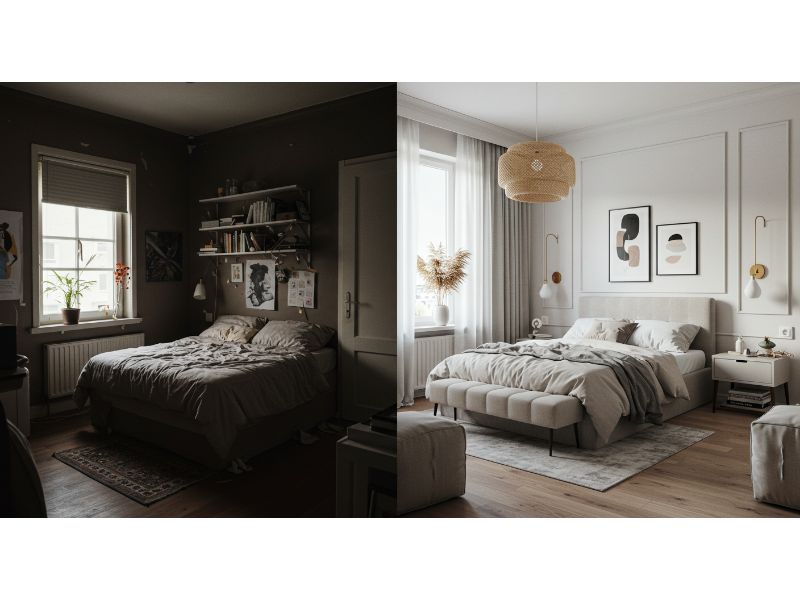 before and after bedroom remodel