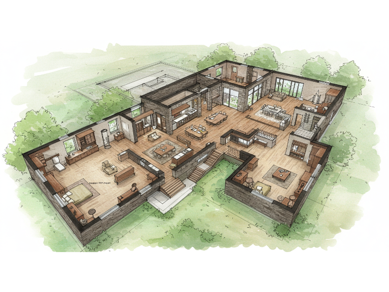 Space Plan of a House