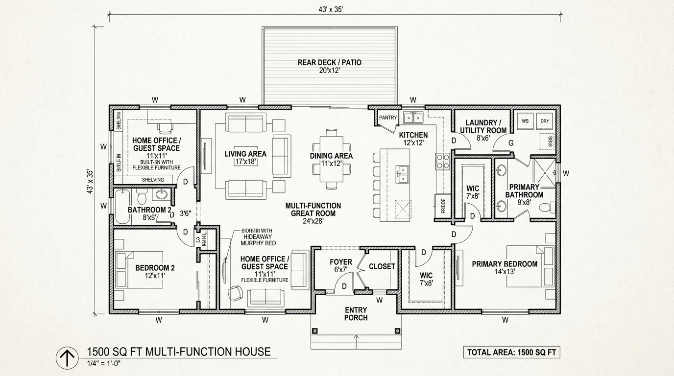 Isometric 3D architectural floor plan of a high-end single-story home
